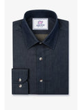 Liam Dark Denim Untuckable Classic Fit Dress Shirt By Alynn