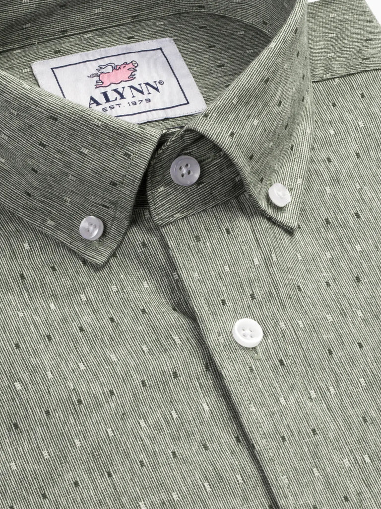 Mason Casual Untuckable Casual Fit Dress Shirt Green - Alynn