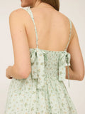 Floral Corset Ruffle Tiered Midi Dress (Sage)