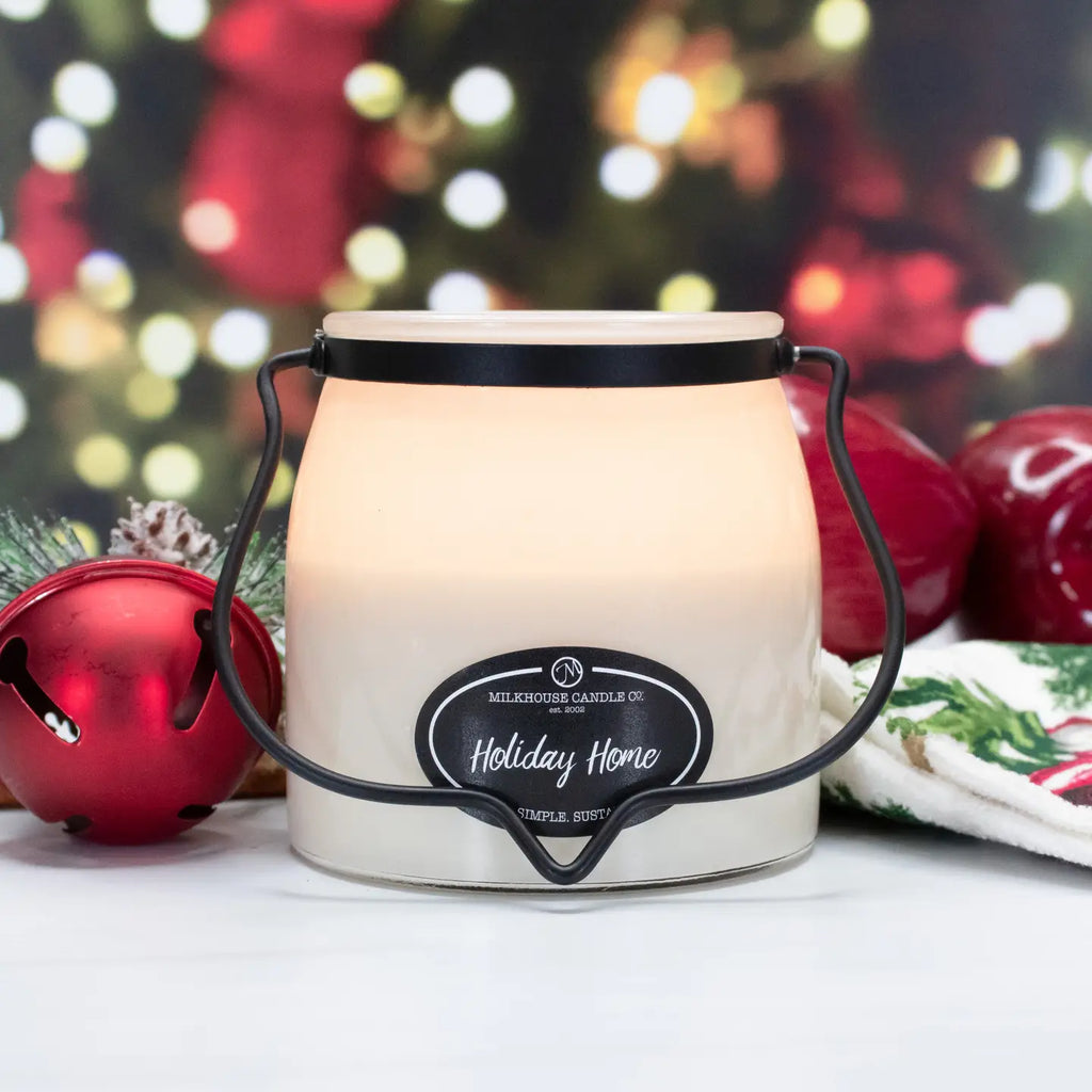 Milkhouse 16 oz. Butter Jar Candle "Holiday Home"