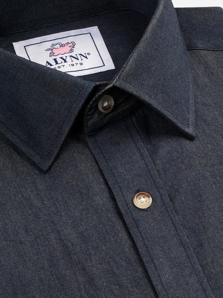 Liam Dark Denim Untuckable Classic Fit Dress Shirt By Alynn