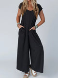 Scoop Neck Jumpsuit - Charcoal