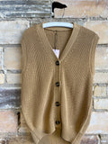 V Neck Buttoned Front Sweater Vest