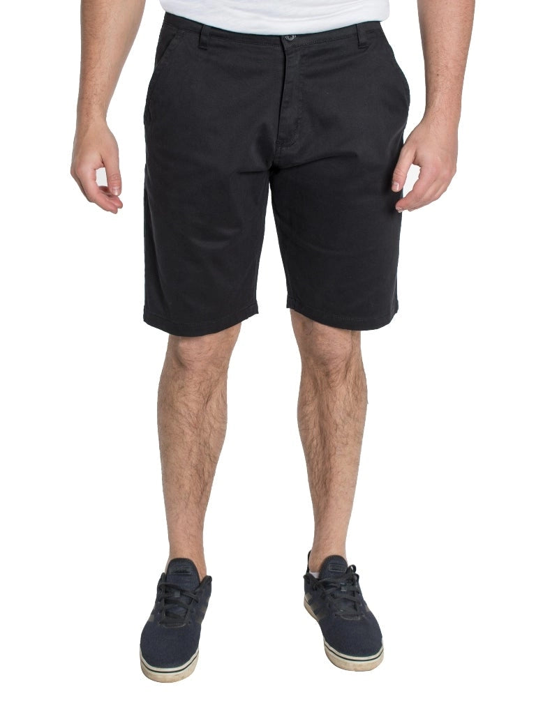 Men's Twill Stretch 4 Pocket Chino Shorts in Black