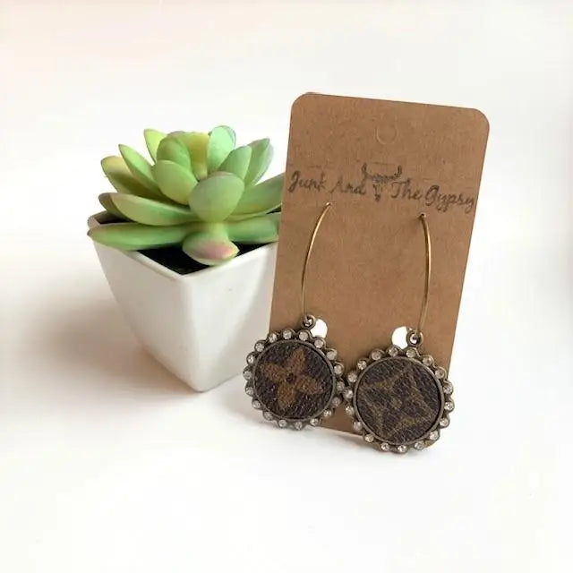 Upcycled LV Earrings