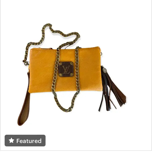 Upcycled LV Crossbody (Mustard)