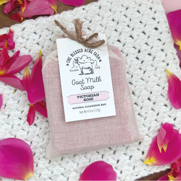 One Blessed Acre Farm "Victorian Rose" Goat Milk Bar Soap
