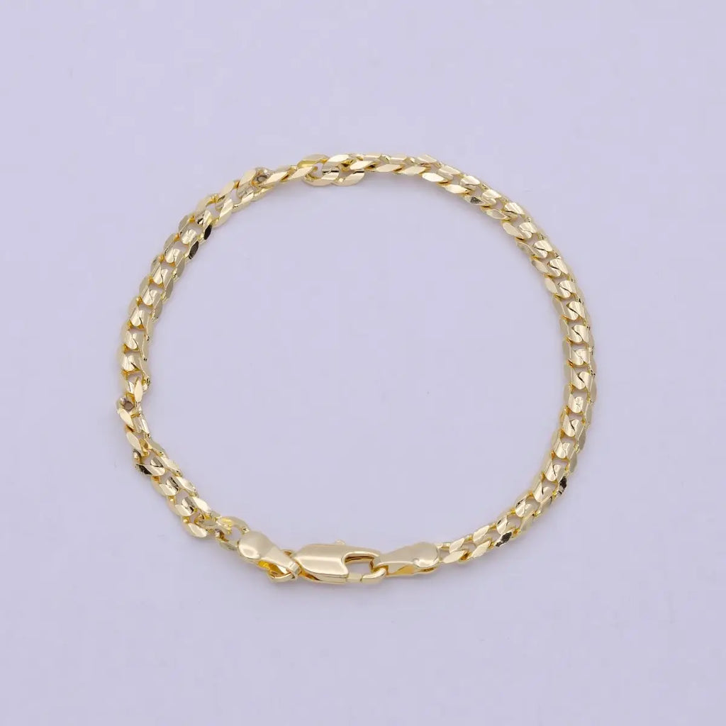 18k Gold Filled Cuban Link Chain Bracelet