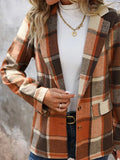 Check vintage button lapel blazer