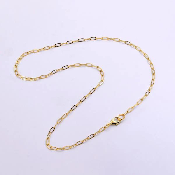 14K Gold Filled Paperclip Chain 17.5 Inch Necklace