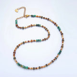 14K Gold Filled Turquoise Citrine Beaded Necklace