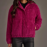 Cranberry Corduroy Puffer Jacket