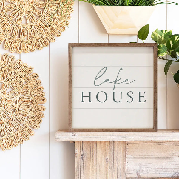 "Lake House" 4x4 sign