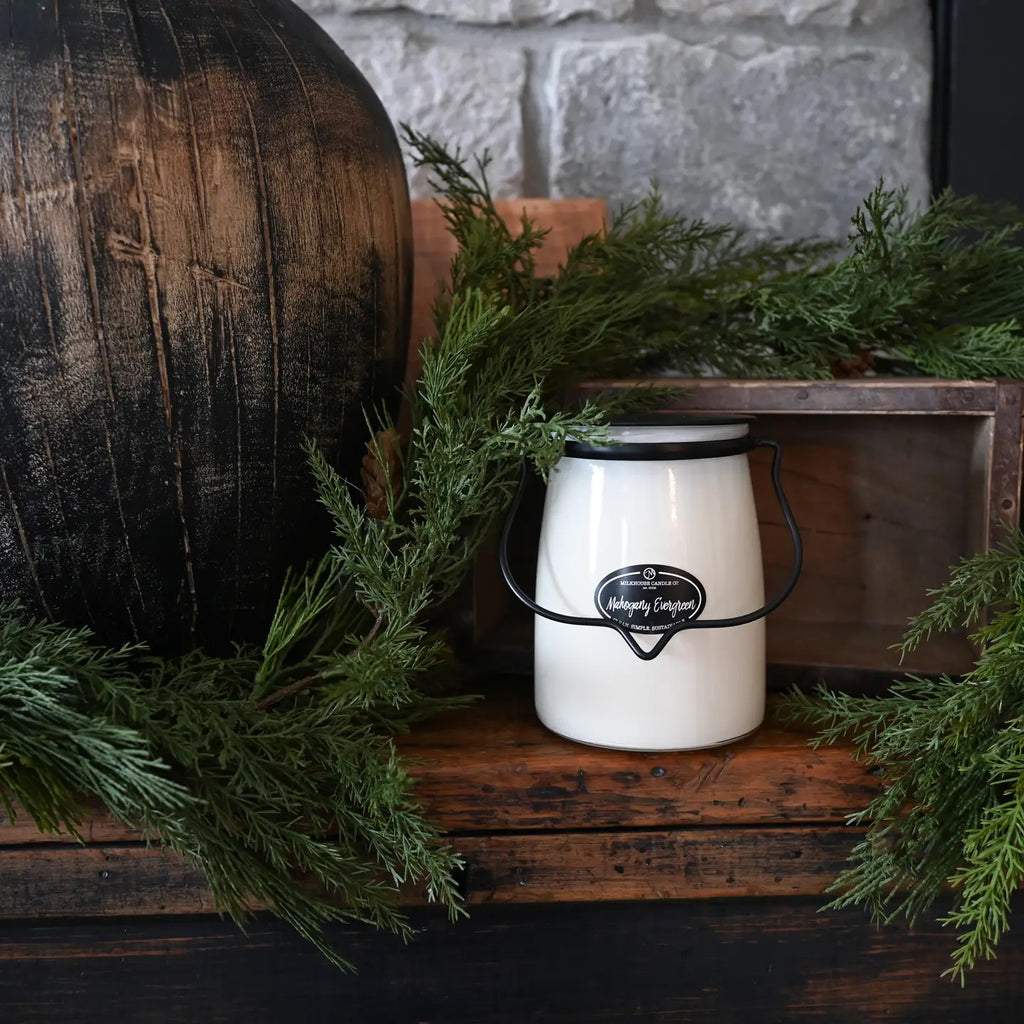 Milkhouse 22oz Mason Jar Candle "Mahogany Evergreen"