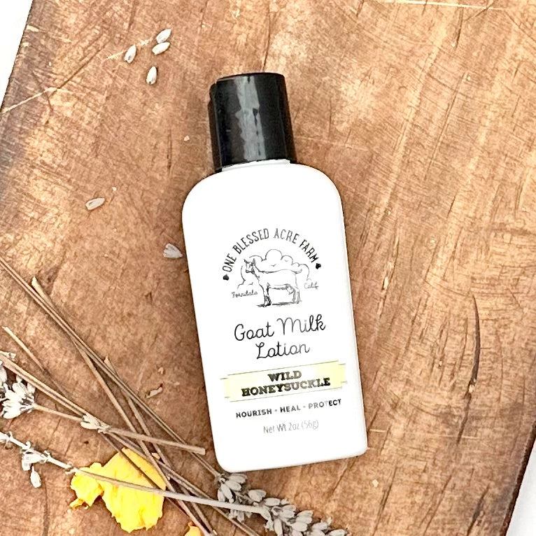 2 oz One Blessed Acre Farm Goat Milk Lotion (Wild Honeysuckle)