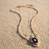 Luxe Gold Necklace with Black Pendant