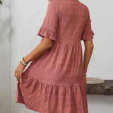 Ruffle A Line Tiered Flowy Mini Dress