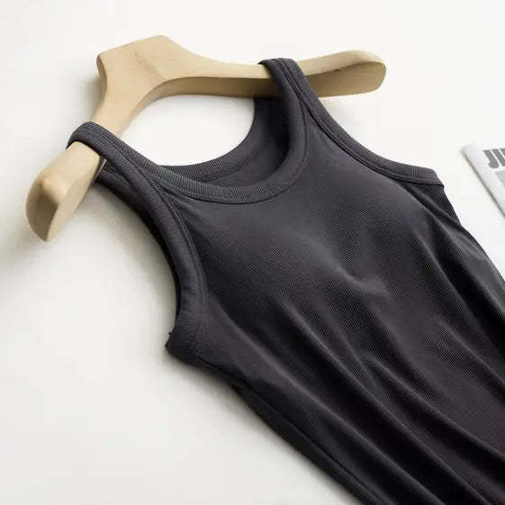 Essential Basic Rib Soft Tank w/Built In Bra