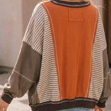 Relaxed oversized Color Block Pullover