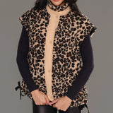 Tan & Brown Leopard Fleece Vest