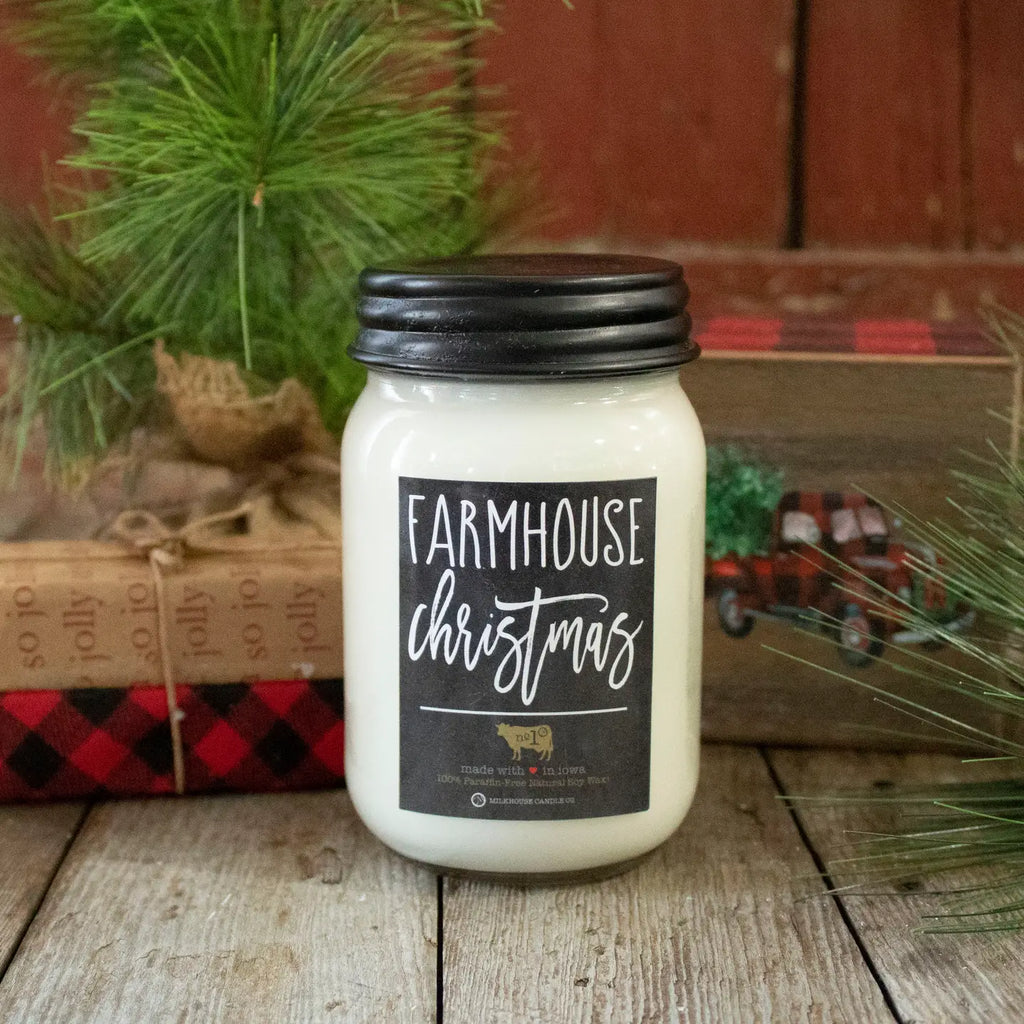 Milkhouse 13oz Mason Jar Candle "Farmhouse Christmas"