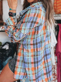 Women's Plaid Print Loose Vintage Shirt