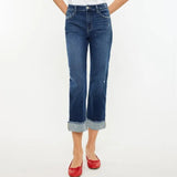 KanCan High Rise Cropped Straight Denim