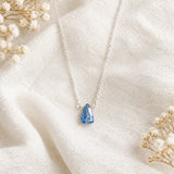 Lotus "Mila" Kyanite Necklace in Sterling Silver
