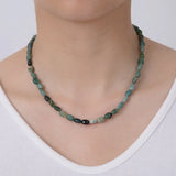 18K Gold Filled Green Aventurine Oval Gemstone Bead Necklace