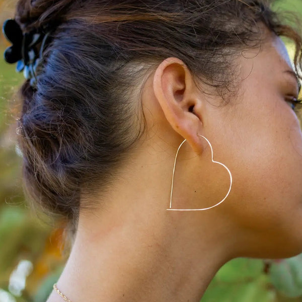 Lotus "Heart" Hoop Earrings