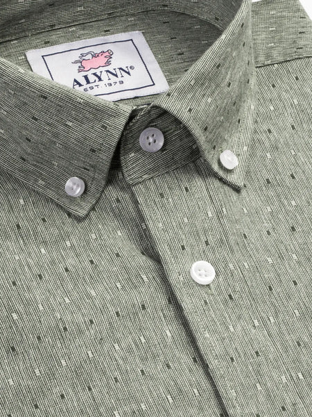 Mason Casual Untuckable Casual Fit Dress Shirt Green - Alynn