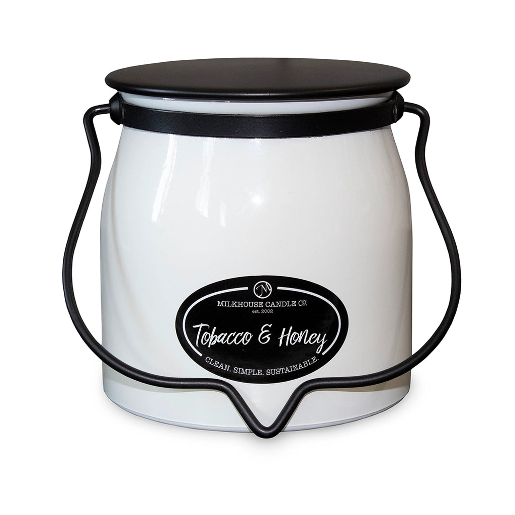 Milkhouse 16 oz Butter Jar Candle: Tobacco & Honey