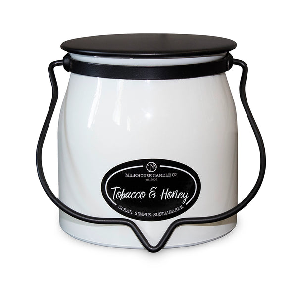 Milkhouse 16 oz Butter Jar Candle: Tobacco & Honey