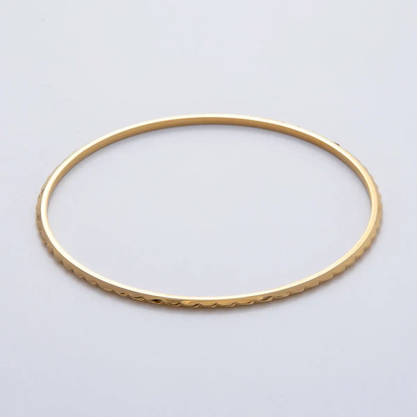 Gold Filled 2mm Thin Edged Geometric Bangle Bracelet
