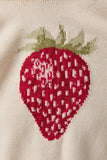 Long Sleeve Crew Neck Strawberry Sweater