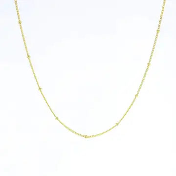 Lotus Beaded Curb Chain- Gold