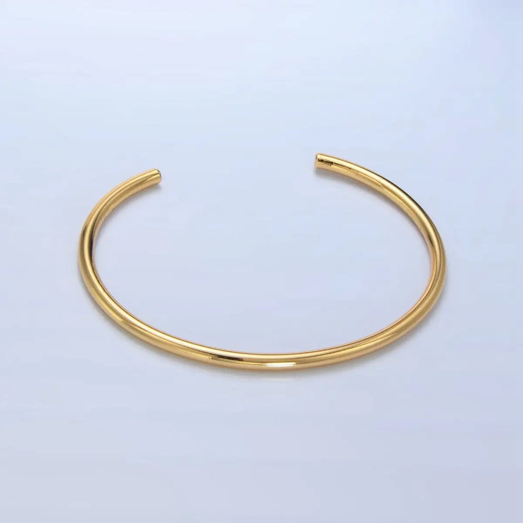24K Gold Filled Minimalist Band Cuff Bangle Bracelet
