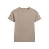 Fitted Cotton Blend Crewneck Tee