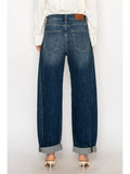 Artemis High Rise Relaxed Tapered Dark Wash Barrel Jeans