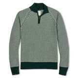 Men's Organic Half Zip Pullover Green/Beige