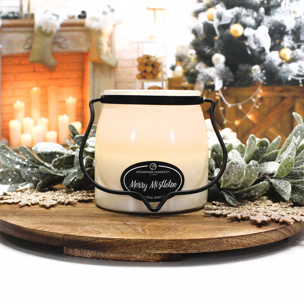 Milkhouse 16 oz. Butter Jar Candle "Merry Mistletoe"