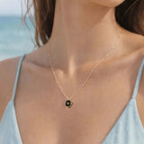 Luxe Gold Necklace with Black Pendant