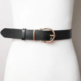 Chic Horseshoe Gold Buckle Belt (Black or Brown)