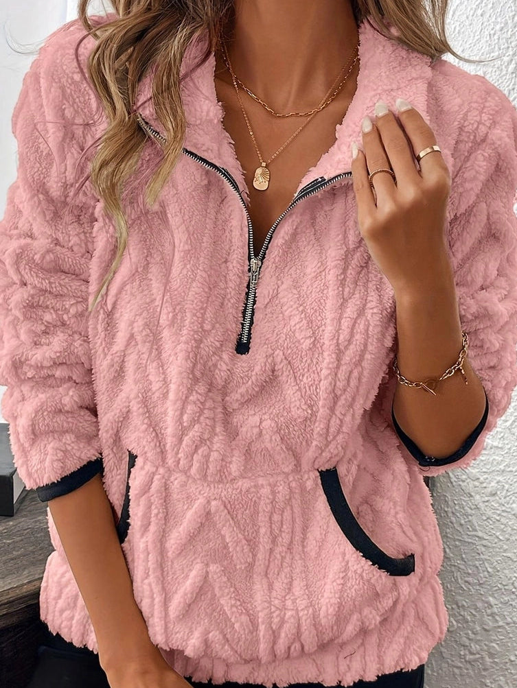 Textured Zip-Up Sweatshirt