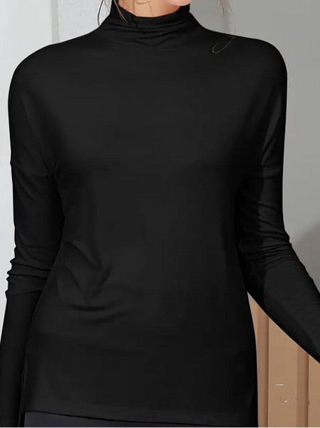 Turtle Neck Long Sleeve Pullover Top