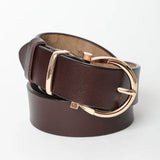 Chic Horseshoe Gold Buckle Belt (Black or Brown)