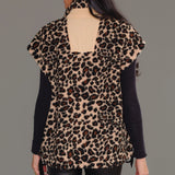 Tan & Brown Leopard Fleece Vest