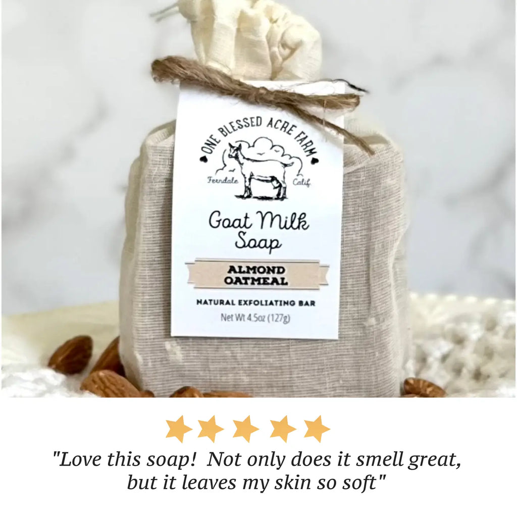 One Blessed Acre Farm Goat Milk Bar Soap "Almond Oatmeal"