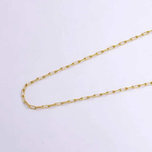 14K Gold Filled Paper Clip Chain Necklace 17.8 Inch Chain