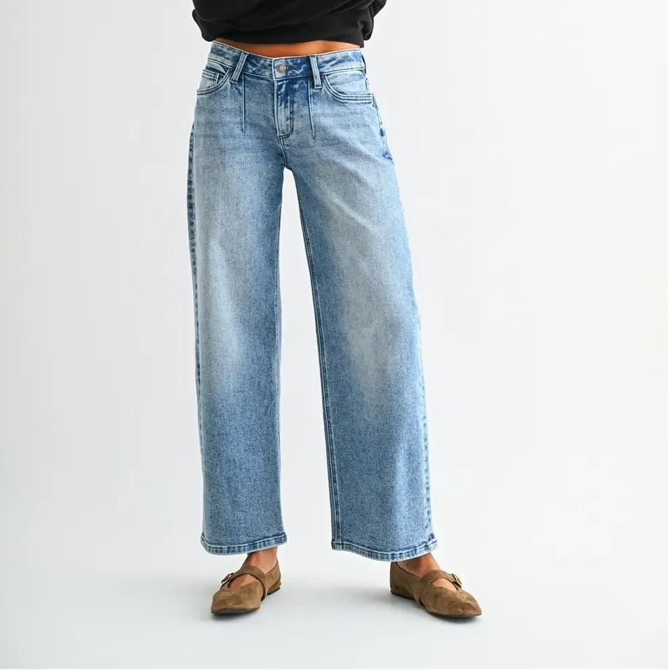 Mica Denim Low-Rise Wide Ankle Baggy Fit
